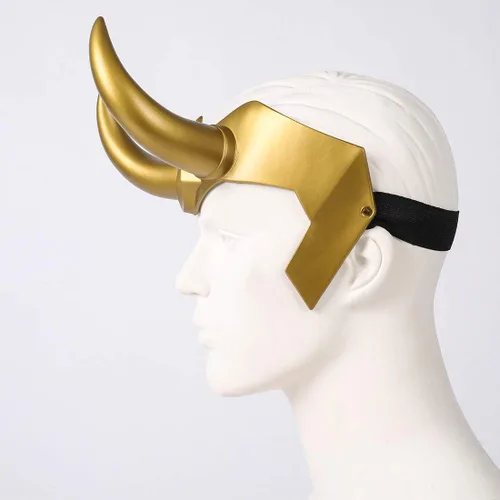 Vista 4 de nezababy Casco de Halloween con cuernos Cosplay Th-or Ragnarok Máscara de Halloween Fiesta Prop PVC ajustable