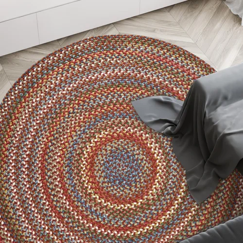 Vista 41 de Rhody Rug Country Jewel CJ35 - Alfombra trenzada ovalada de bronce de 2 x 3 pies, decoración del hogar, alfombra de piso o alfombra de dormitorio