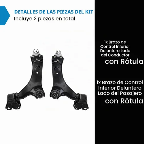 Vista 2 de TRQ Juego de Brazo de Control Inferior Delantero para Conductor y Pasajero y Junta de Bola, 2 Piezas, Compatible con Volvo XC60 2010-2017