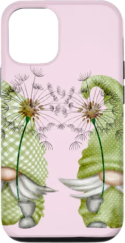 Vista 26 de Gnomos de primavera de diente de león para iPhone 16 para mujeres y divertido estuche de jardinero