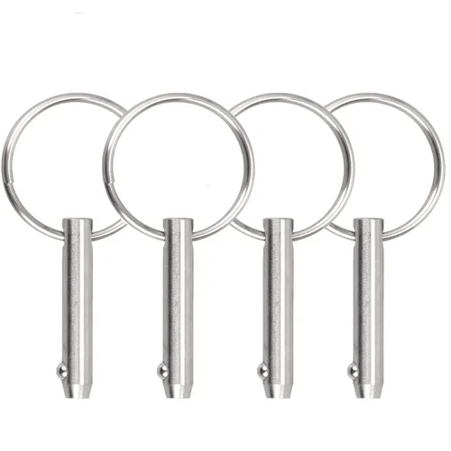 Vista 6 de 2 piezas de pines de liberación rápida de acero inoxidable 316 marino para toldo Bimini, diámetro 1/4" (6.3 mm), longitud total 1.5" (38 mm)