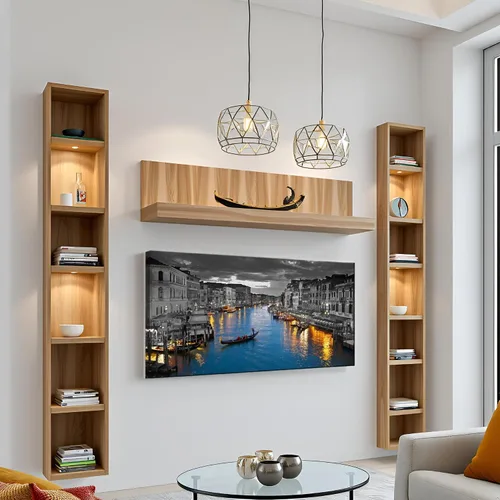 Vista 3 de LevvArts Lienzo de Italia para pared, hermoso paisaje del Gran Canal, impresiones fotográficas de horizonte de Venecia, póster para el hogar