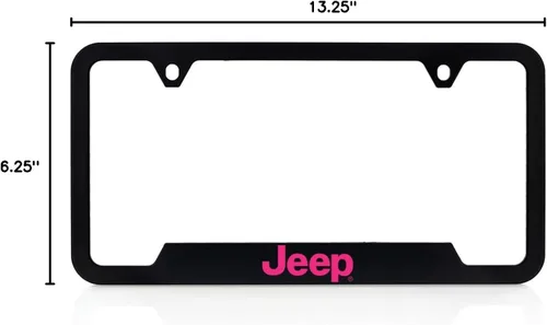 Vista 7 de Jeep Marco para matrícula con estampado UV en rosa Tuscadero y plástico negro plateado