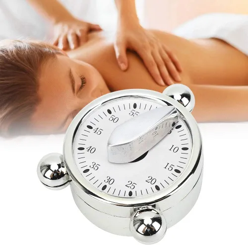Vista 5 de Temporizador mecánico, pequeño temporizador multifunción, mini temporizador de cocina, reloj despertador para cocina, peluquería y salón de belleza