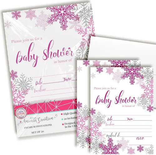Vista 10 de AmandaCreation - Invitaciones para fiesta de baby shower, 20 tarjetas de relleno de 5 x 7 pulgadas con veinte sobres blancos