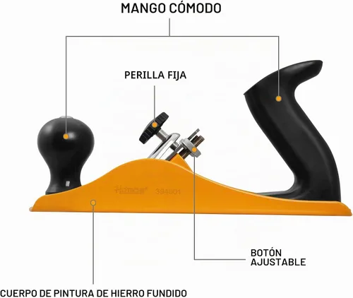 Vista 3 de Hoteche Cepillo de Madera No.4 - Cepillo de Banco Manual Ajustable de Alisado para Carpintería y Recorte - Cepillo de Juntas de 9.5 Pulgadas