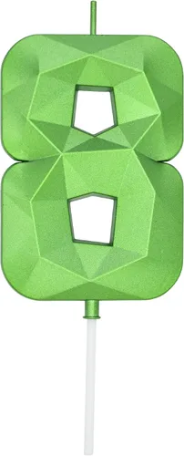 Vista 275 de DERVENTA Vela Grande de Cumpleaños Número 3D Verde Luminoso de 3.7 Pulgadas Celebración de Fiesta Aniversario Decoración Adorno para Pastel 1 Pieza