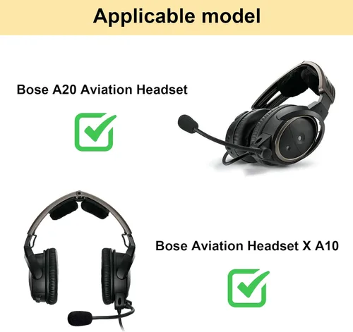 Vista 7 de Almohadillas de repuesto para auriculares A20, accesorios compatibles con auriculares Bose Aviation Headset X A10 A20, almohadillas