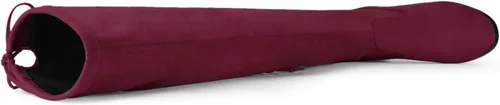 Vista 4 de Allegra K Botas altas por encima de la rodilla con tacón grueso y punta redonda para mujer