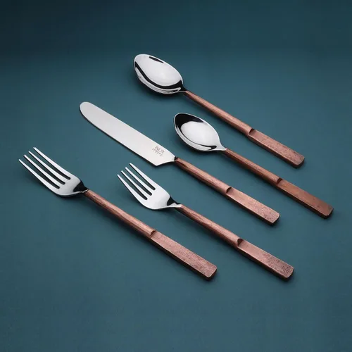 Vista 5 de INOX Artisans Celia Copper Antique - Juego de cubiertos (20 piezas)