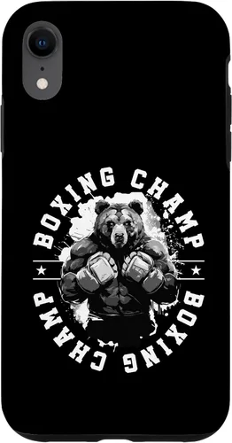 Vista 8 de iPhone 14 Boxing Champ Bear Animal Gym Estuche con cita de boxeador de luchadores