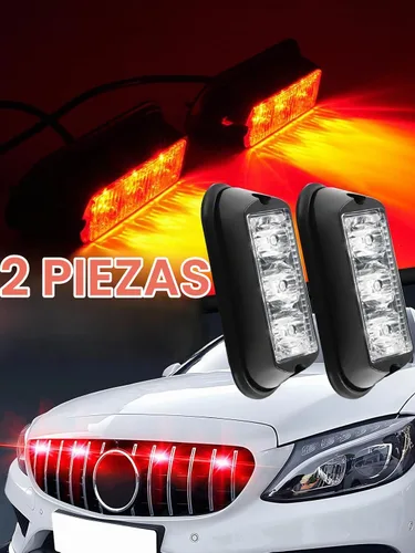 Vista 4 de YM E-Bright Paquete de 2 Luces de Flash LED Rojas de 3 LED para Coche DRL Camión Luz de Advertencia Estroboscópica de Emergencia 12-24V Rojo