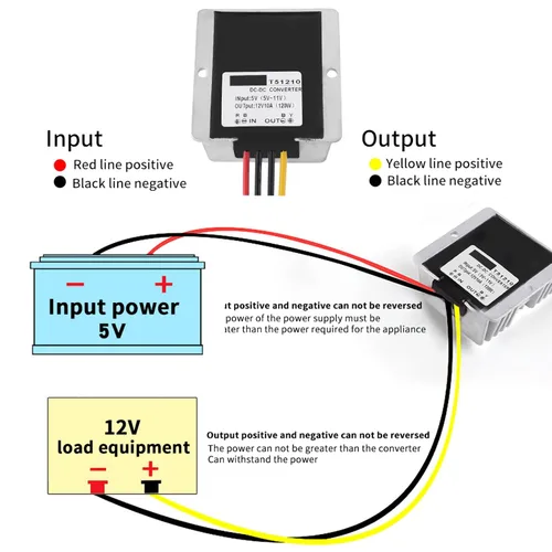 Vista 8 de Convertidor de energía para aumentar, convertidor de 5 V a 12 V elevador de 6 a 12 voltios Omvandlare, Convertidor de 6 V 12 V, convertidor de CC CC