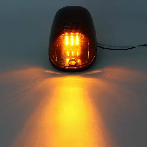 Vista 8 de 5 luces de marcador de cabina, lente ahumada, luz LED ámbar para techo de cabina, accesorios de luces con paquete de cableado compatibles
