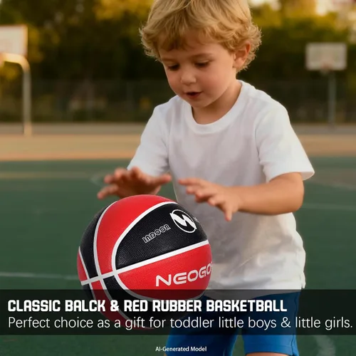 Vista 7 de Pelota de baloncesto para niños y jóvenes tamaño 4/5 25.5/27.5", Pelota de baloncesto de goma gruesa y duradera de alto rebote NEOGOAT tamaño 4/5