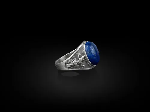 Vista 5 de BySilverStone Jewelry Anillo de sello ovalado con piedras preciosas de ónix negro para motociclista y pollo, anillos de plata de ley para hombre