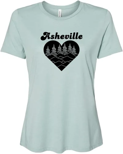 Vista 52 de Cute Women's Screen Printed Crew Neck Tee, Shirts With Sayings, Dusty Blue or Olive