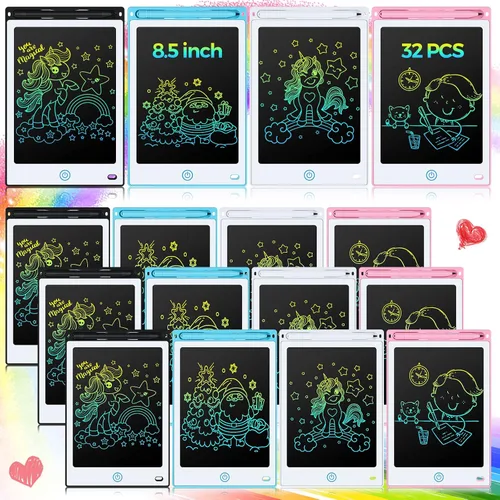 Vista 10 de Zhehao 32 tabletas de escritura LCD para niños a granel de 8.5 pulgadas, tablero de garabatos colorido borrable, juguete educativo, regalo de Negro