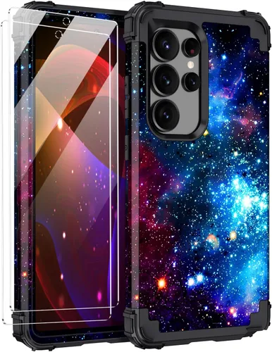 Vista 21 de Miqala Funda para Galaxy A14 5G, que brilla en la oscuridad, tres capas, resistente, a prueba de golpes, cuerpo completo, parachoques de plástico