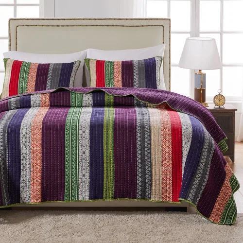 Vista 19 de Greenland Home Colección de edredón 100% algodón, prelavado, juego de edredón reversible, 2 piezas, individual/XL, Bliss