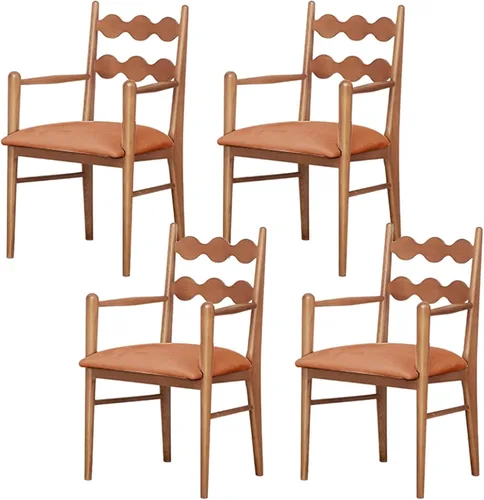 Vista 20 de Sillas de comedor tapizadas, silla de cocina con respaldo, silla de sala de estar con brazos versátil asiento de comedor de granja, sillas