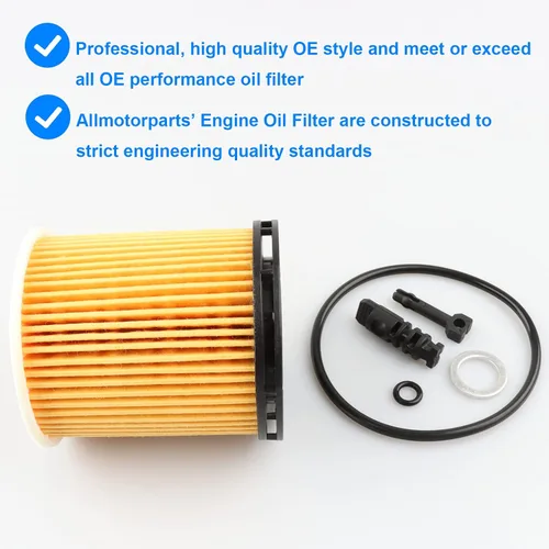 Vista 5 de Filtro de aceite 26350-2M000, 263502M000 Compatible con Hyundai Kia 1.6L - 2020-22 Accent, 2021-25 Elantra Santa Fe Sorento K5 Venue, 2022-25 Kona