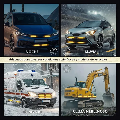 Vista 8 de 4PCS 24-LED ámbar luces estroboscópicas de emergencia