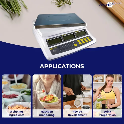 Vista 2 de Easy Weigh CK Series - Báscula digital para computación de precio recargable, funciona con pilas, aprobación NTEP clase III, pantalla LCD, portátil