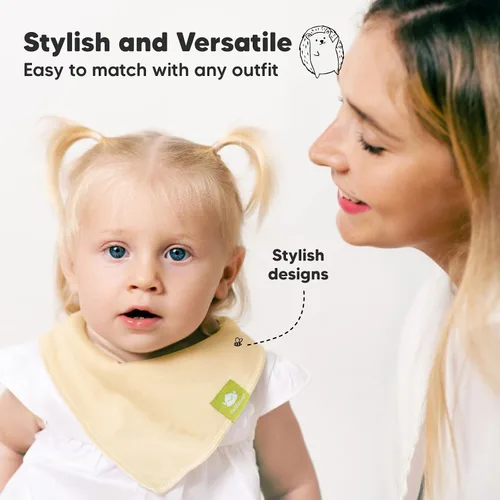 Vista 8 de KeaBabies Paquete de 8 baberos orgánicos para bebés para niñas y niños y paquete de 10 baberos bandana para bebé, baberos de dentición para niños