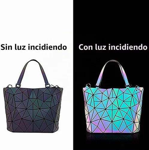 Vista 4 de Handbags Womens Geometric Luminous Purse bags Ladies Top Handle Satchel Bags 1108-5#Luminous