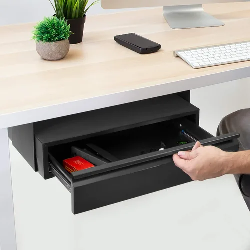 Vista 8 de Mount-It! Kit de cajón extraíble para debajo del escritorio con estante para laptop y tablet, organizador de almacenamiento de oficina, se monta