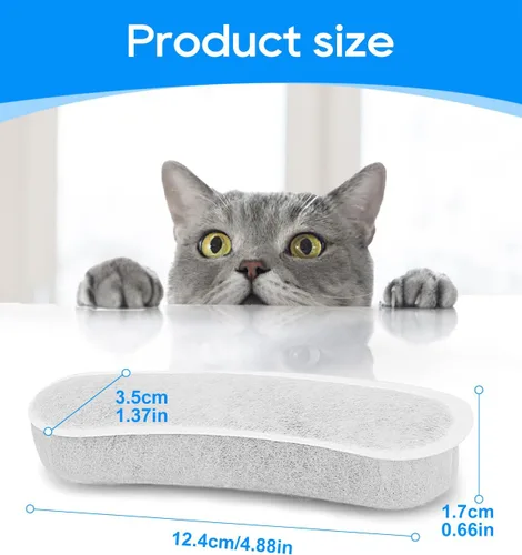 Vista 6 de Paquete de 6 filtros de fuente de agua para mascotas de carbón para dispensador de tazón de agua W600, compatible con el modelo W600, elimina