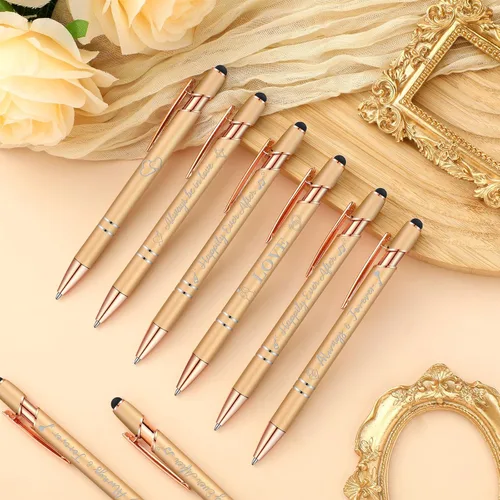 Vista 3 de Kisston 36 piezas de plumas de boda a granel, plumas para despedida de soltera, recuerdos de despedida de soltera, 6 estilos de plumas retráctiles