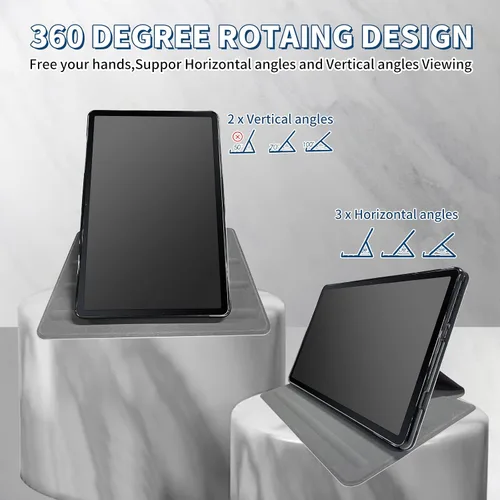 Vista 3 de Funda para iPad mini 6 para iPad mini 6ª generación 8.3 pulgadas 2021 360 grados giratorio soporte ligero cubierta inteligente protectora