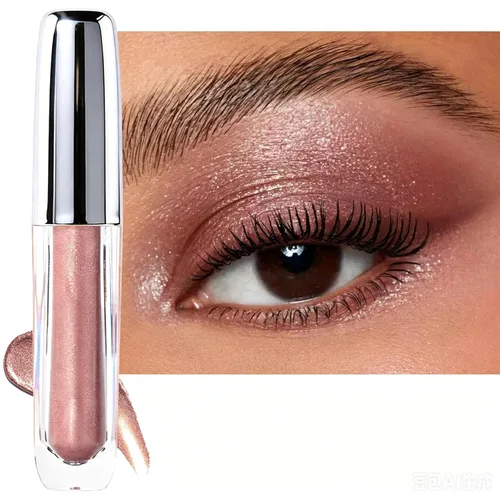 Vista 15 de Sombra de ojos líquida de una sola sombra, maquillaje líquido de ojos mate y brillante, larga duración, impermeable, a prueba de manchas, alto 01#