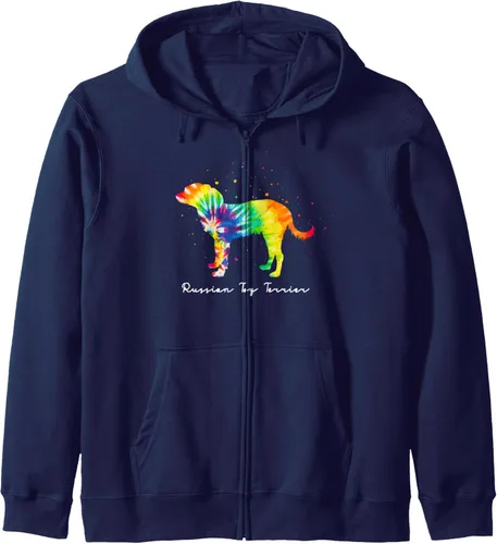 Vista 5 de Sudadera con capucha rusa de Toy Terrier Dog Mom Gifts Russian Toy Terrier, Negro