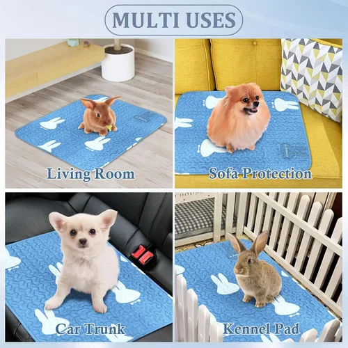 Vista 5 de kathson 2 forros para jaula de conejo, lavables, superabsorbentes, para conejillos de indias, animales pequeños, ropa de cama de forro polar