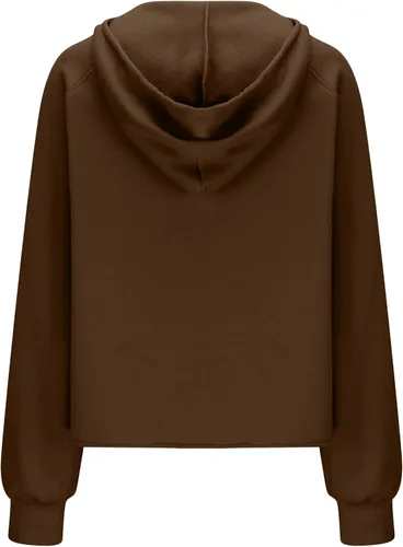 Vista 4 de Sudadera con capucha y media cremallera para mujer, moda 2023, otoño y2k, sudadera de manga larga con capucha
