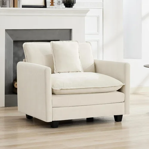 Vista 114 de Sofá modular en forma de nube de 113 pulgadas, sofás de asiento profundo de gran tamaño para sala de estar, sofá modular tapizado de chenilla
