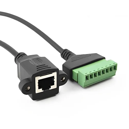 Vista 2 de 4 conectores hembra RJ45 a 8 pines de 1 pie de conector de terminal de tornillo, terminal de tornillo RJ45 8P8C para extensor Ethernet Cat6 Cat5 AV
