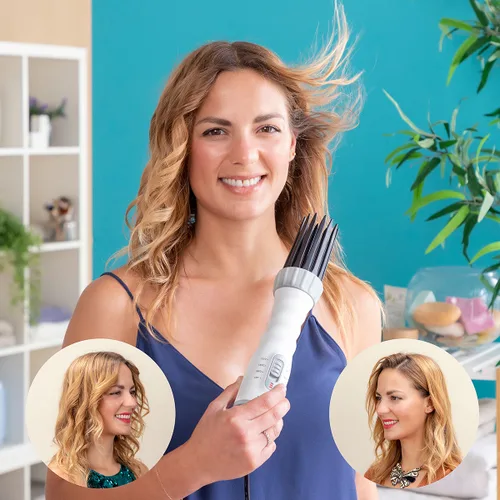 Vista 2 de Cepillo Secador, Moldeador y Rizador de Pelo 3 en 1 Dryple InnovaGoods 550 W
