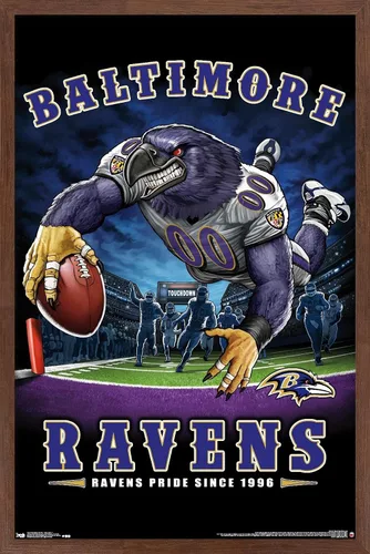 Vista 10 de Trends International NFL Baltimore Ravens - Póster de pared de End Zone 17, 14.725 x 22.375 pulgadas, versión enmarcada de madera de granero