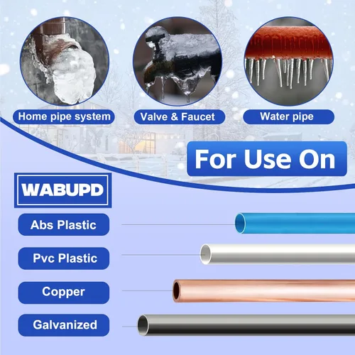 Vista 6 de Cinta de calor de 3 pies a 200 pies para tuberías de agua, cable de calor de tubo de descongelación de -40 °F, tubo de cable de calefacción
