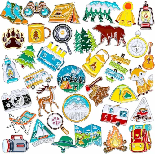 Vista 19 de 36 PCS Pines de Esmalte del Oeste Insignias de Solapa del Oeste a Granel Tema Marrón Pines de Broche del Oeste para Ropa Bolsas Mochila Sombrero