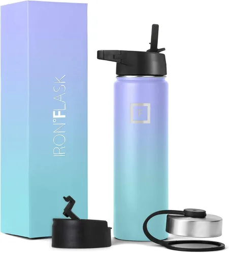 Vista 74 de IRON °FLASK Botella de agua de boca ancha de 32 onzas con pajita Aurora