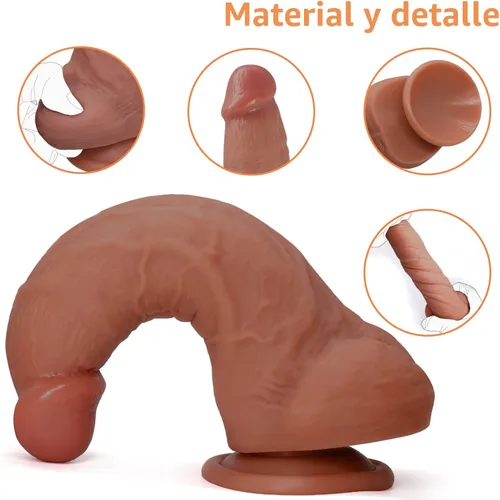 Vista 3 de Juguete sexual para mujeres, consolador de silicona realista de 7 pulgadas, material seguro para el cuerpo, fuerte ventosa, consolador anal ultra