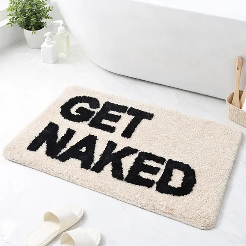Vista 2 de Get Naked - Alfombra de baño antideslizante, bonita alfombra de baño copetuda, alfombra de baño de microfibra lavable para interiores, para baño