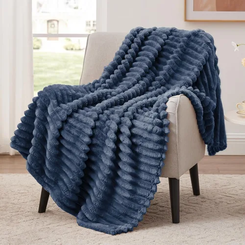 Vista 33 de EXQ Home Manta suave y suave de forro polar, acogedora y ligera para sofá o cama, manta de franela cálida y mullida para todas las estaciones