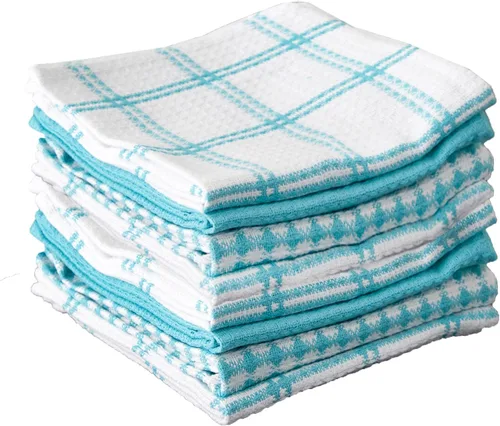 Vista 24 de T-Fal Paños de cocina de gofres de alta calidad: altamente absorbentes, súper suaves de larga duración, 100% algodón, 12 x 13 pulgadas, toalla plana