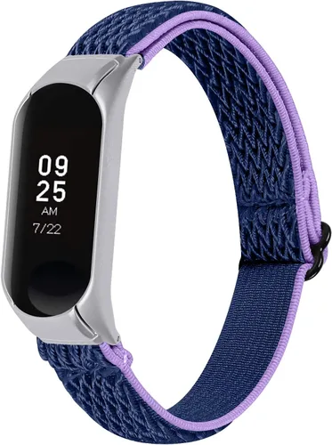 Vista 15 de Mi Band 3 pulsera elástica, 5.3 "-8.3" correa ajustable transpirable suave de nylon banda elástica de reemplazo con marco de metal compatible con Mi